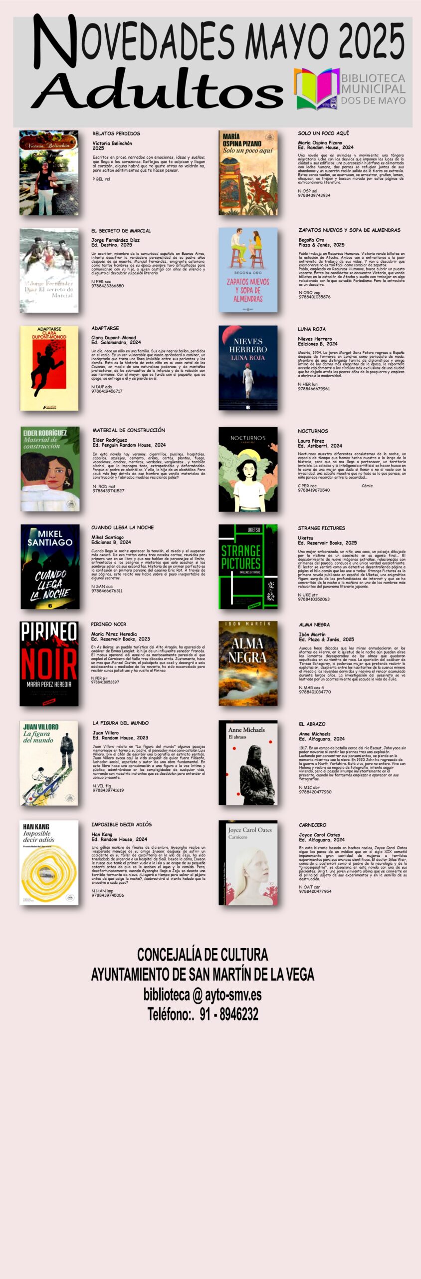 05 ADULTOS - Novedades MAYO 2025