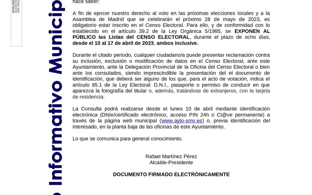 Consulta censo web INE Elecciones 28 mayo 2023