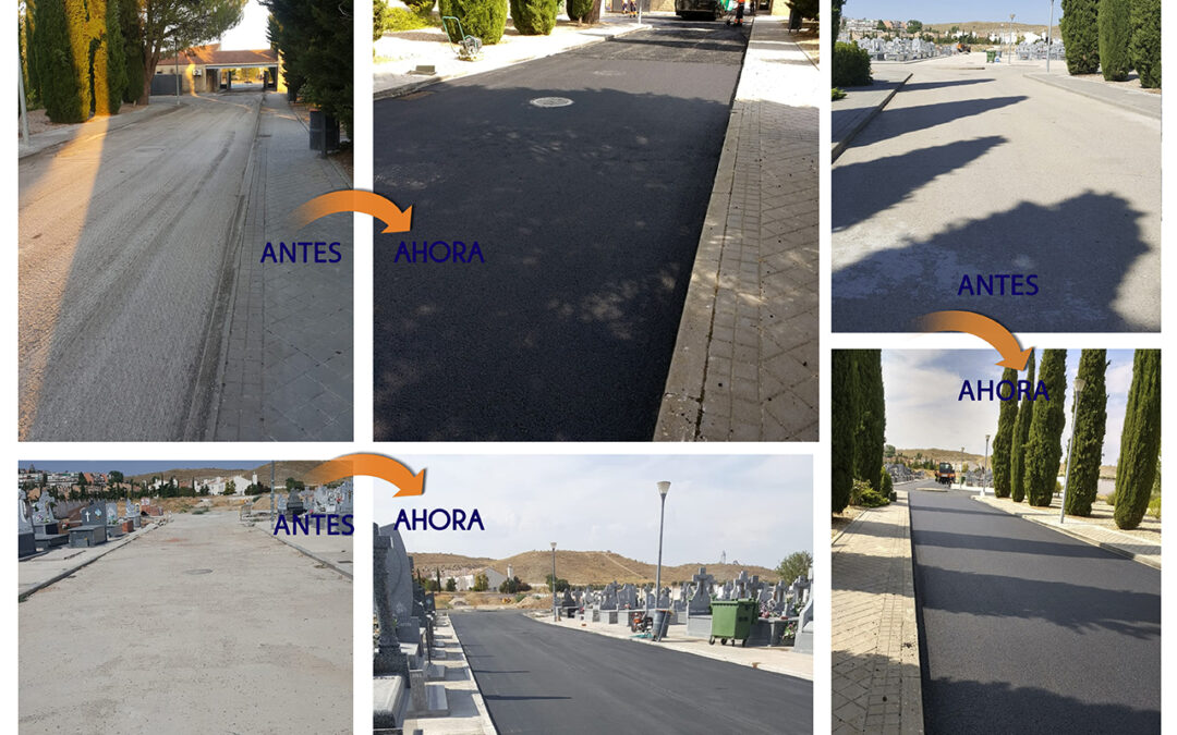 Finalizan los trabajos de reasfaltado e iluminación del cementerio municipal