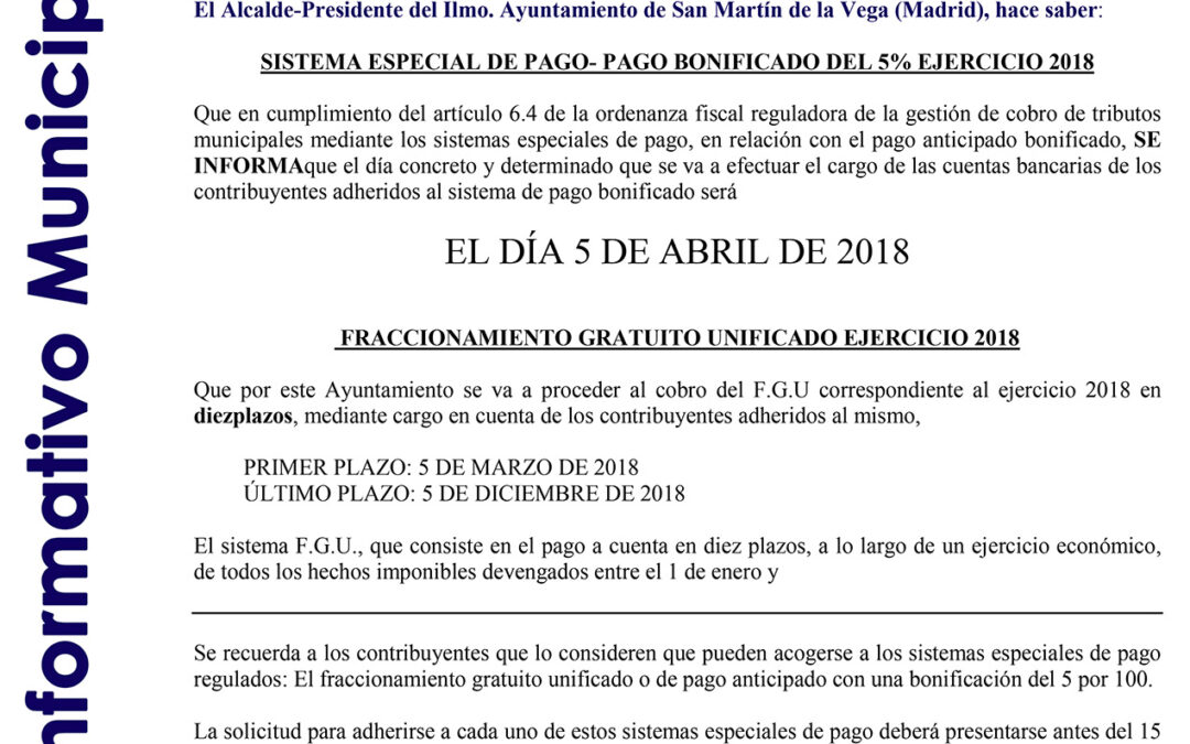 Bando Municipal “cobranza 2018”