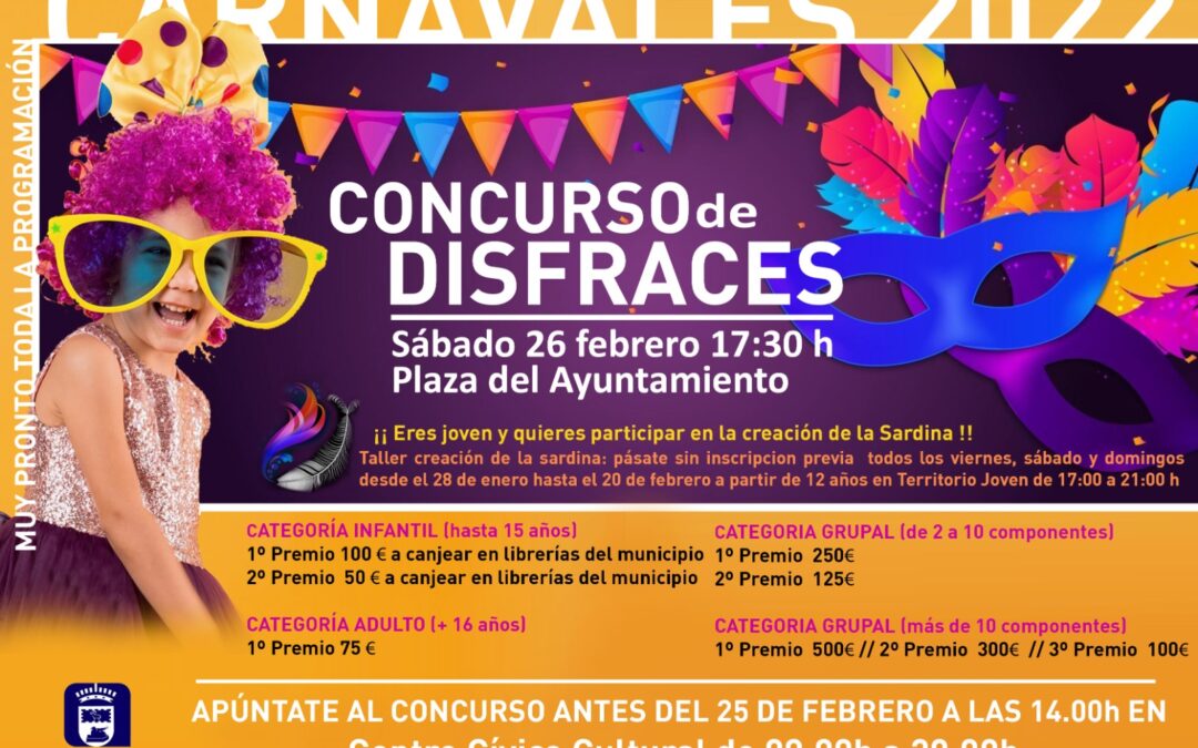 Se abre el plazo de inscripción para participar en los Carnavales 2022