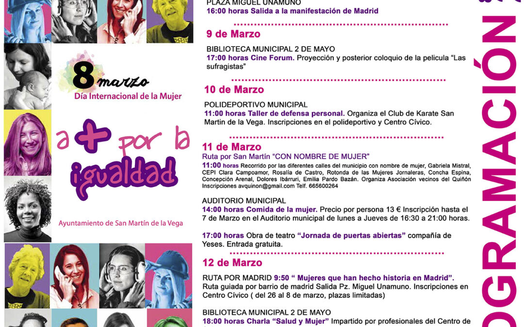Programación variada para celebrar el día Internacional de la Mujer