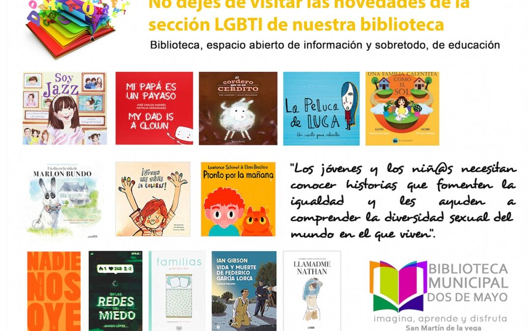 Nueva adquisición de libros LGBTI y de diversidad para la biblioteca municipal.