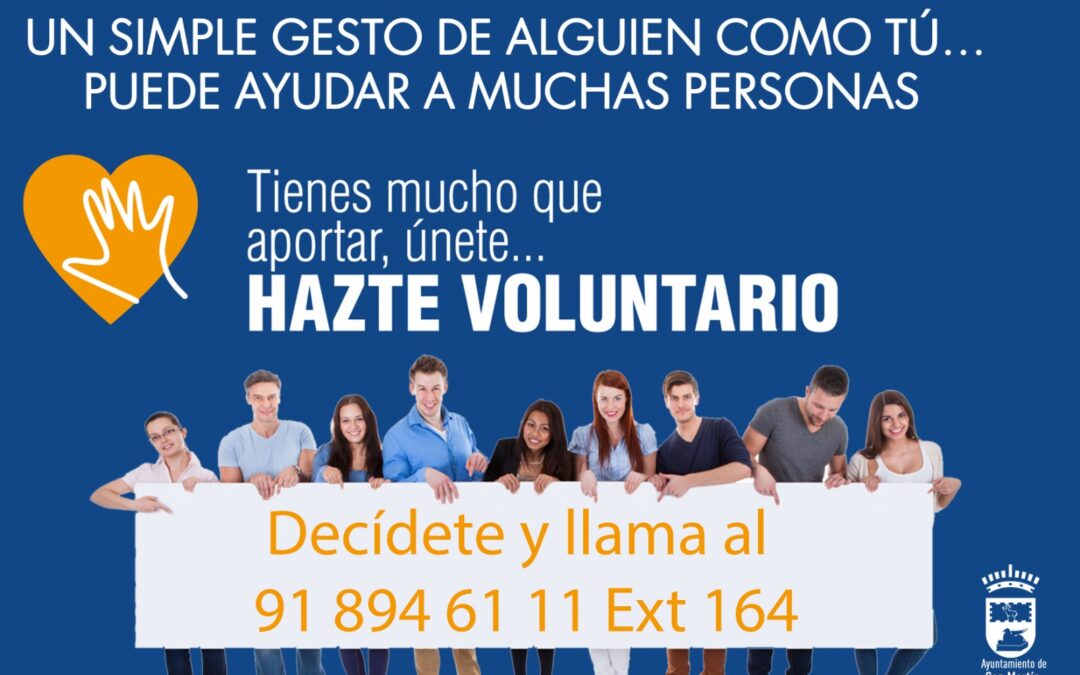 El Ayuntamiento de San Martín de la Vega lanza una campaña sobre el programa “Hazte voluntario”