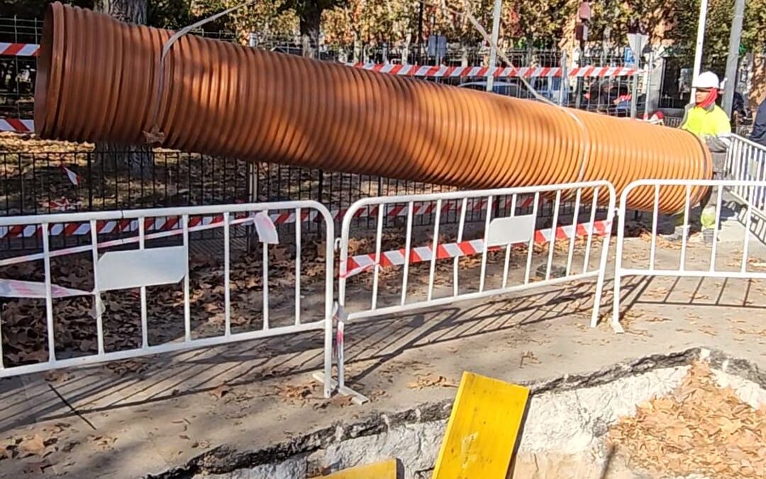 Avanzan las obras de ampliación de colectores de San Martín de la Vega