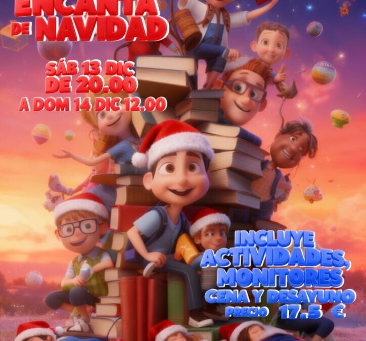 «La Biblioteca Encantada de Navidad: Un Campamento Nocturno Mágico para Niños»