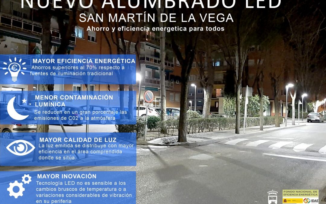 Comienzan el cambio de la nueva iluminación LED en varias calles de San Martín de la Vega