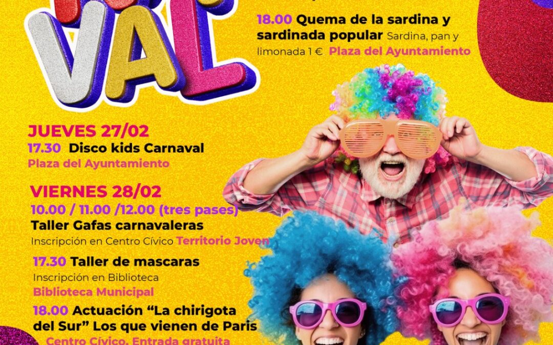 El Carnaval de San Martín de la Vega 2025  dará comienzo el jueves 27 de febrero