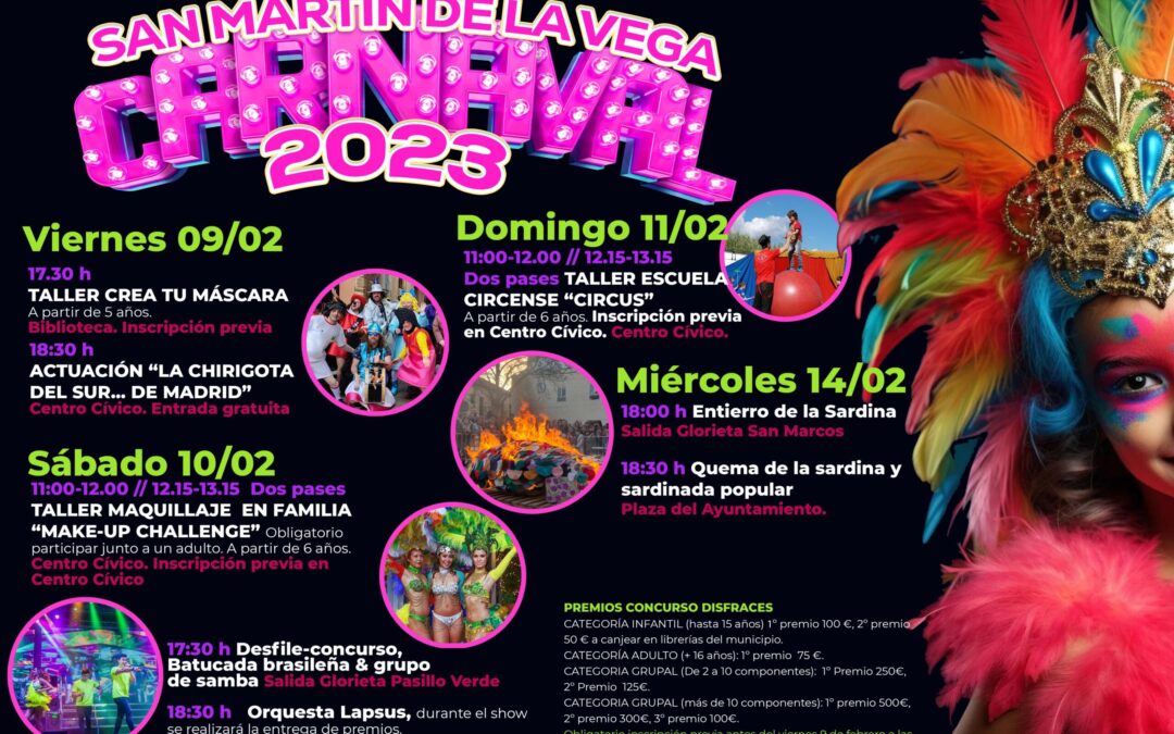 El Carnaval de San Martín  de la Vega dará comienzo el viernes 9 de febrero
