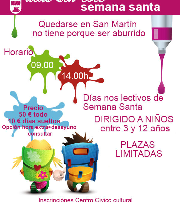 Abierta la inscripción ¡ días sin cole semana santa 2019!