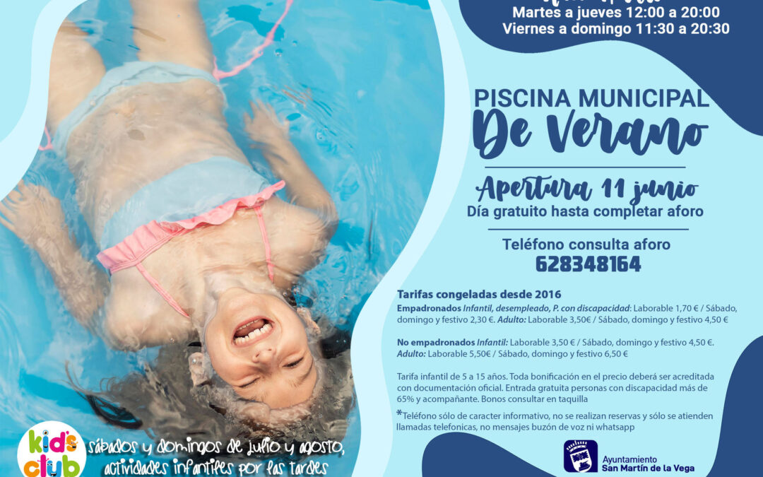La piscina municipal de verano abrirá sus puertas el viernes 11 de junio