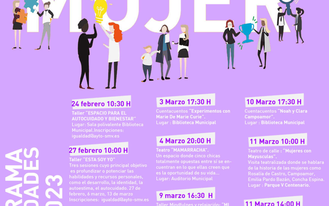 El Ayuntamiento de San Martín de la Vega da a conocer su programación con motivo del Día Internacional de la Mujer